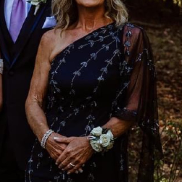 Navy classy dress(long) - Picture 6 of 8